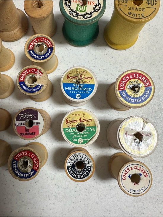 Other - Lot of 23 Vintage Wood Thread Collectible Spools